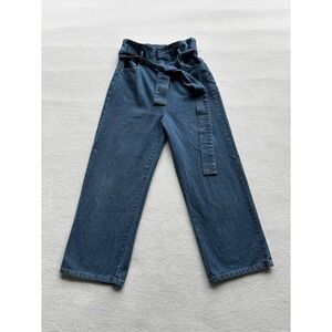 The Native One Wide‎ Leg Jeans Women Small 26" High Rise Paperbag Waist Belted